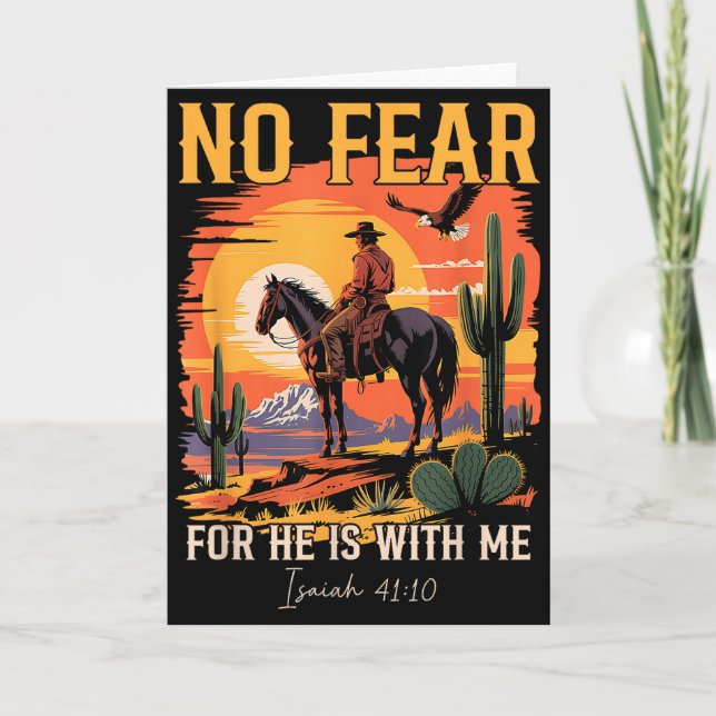 Tarjeta Isaiah 41_10 Versículo de la Biblia Vaquero Cristi (Anverso)