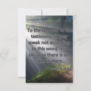 Tarjeta Isaiah 8:20 KJV Biblia Scripture Fic Greeting