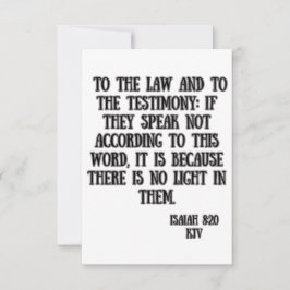 Tarjeta Isaiah 8:20 KJV Biblia Scripture Saludo