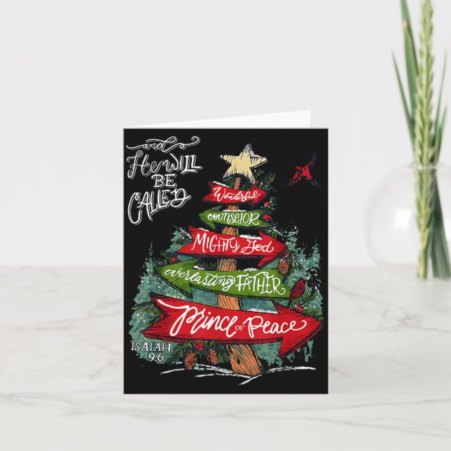 Tarjeta Isaiah 9_6 And He Will Be Called Jesus Christmas C (Anverso)