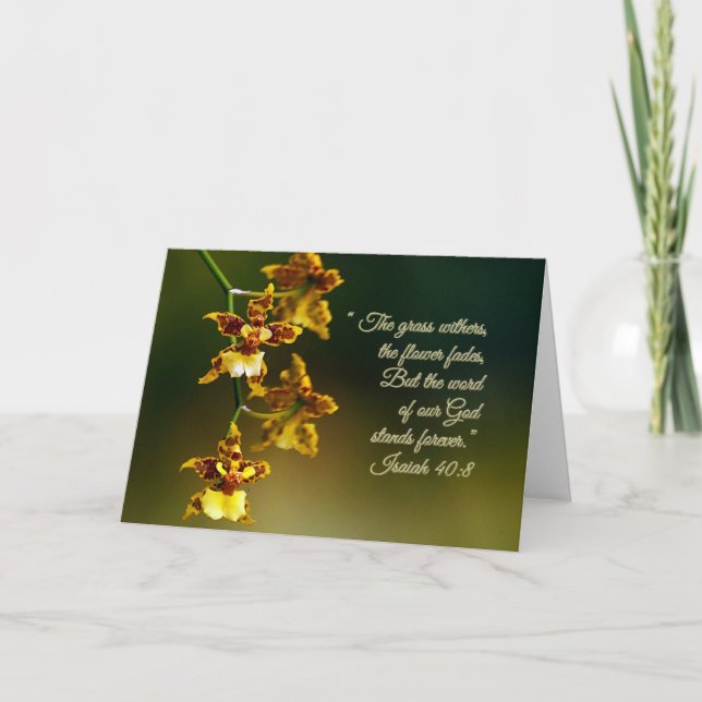 Tarjeta Isaías 40:8 Inspirador (Anverso)