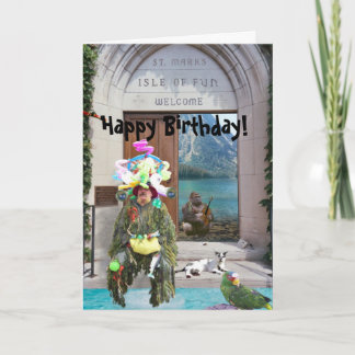 Tarjeta ¡Isla de la diversión, feliz cumpleaños!
