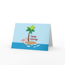 Isla de Navidades Tropicales con Flamingo