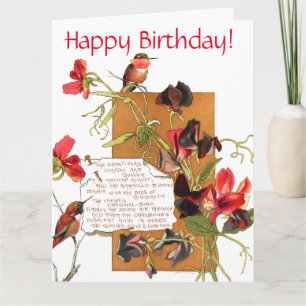 Tarjeta Isla Dulce de Pea Flores Bermudas Cumpleaños Flora
