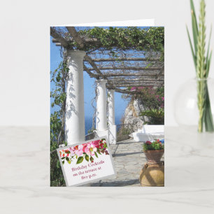 TARJETA ISLA ESCÉNICA DE CAPRI PARA EL CUMPLEAÑOS