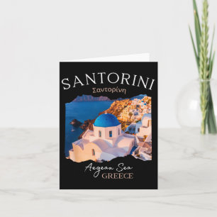 Tarjeta Isla Griega Santorini Grecia Oia Village Blue Chu