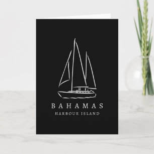 Tarjeta Isla Harbour Hamas viaje en yate recuerdo barco V
