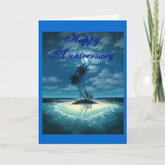 Tarjeta Isla-Romance, aniversario feliz