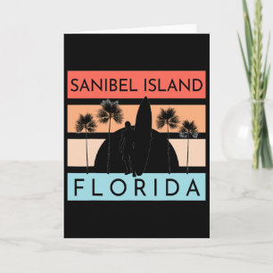 Tarjeta Isla Sanibel Florida Playa Surf Verano Vacaciones