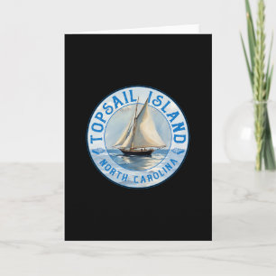 Tarjeta Isla Topsail Carolina del Norte Vela Vintage Des