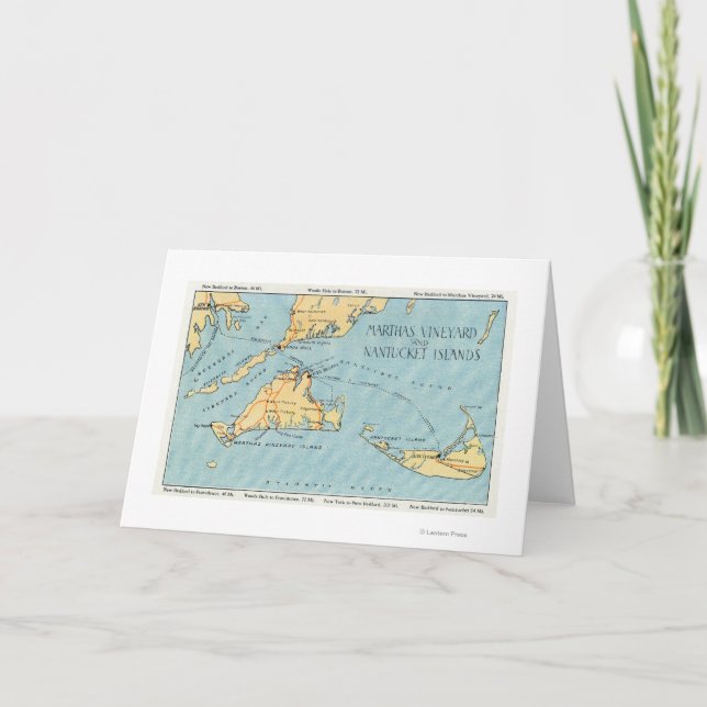 Tarjeta Islas Vineyard y Nantucket de Martha (Anverso)