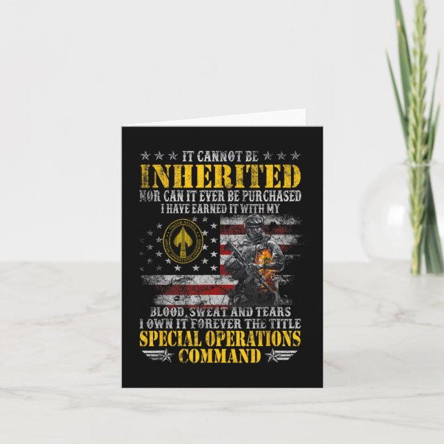 Tarjeta It Cannot Be Inherited Special Operations Command  (Anverso)