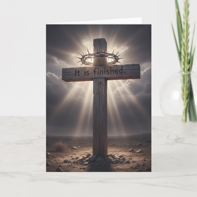 Tarjeta It is finished - Ressurection Easter Greeting card (Anverso)