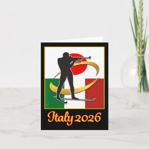 Tarjeta Italia 2026 Biatlón Japón Italia Banderas 2026 Inv