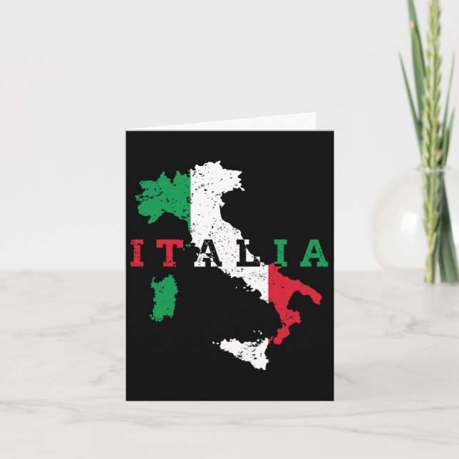 Tarjeta Italia Bandera de Mapa Italiana Regalo de Orgullo  (Anverso)