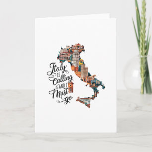 Tarjeta Italia Está Llamando Y Debo Ir - Italia Vacaciones