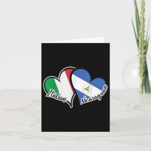 Tarjeta Italia Nicaragua Bandera Corazón Mitad Italiano Mi