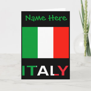 Tarjeta Italia y bandera italiana personalización verde pa