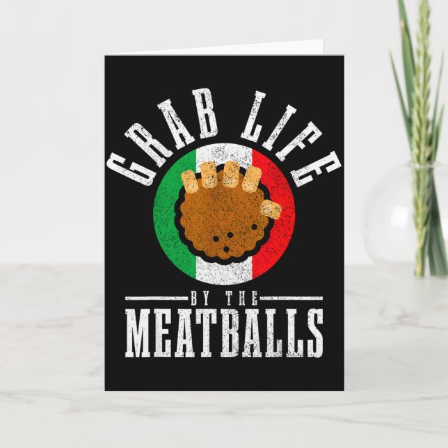 Tarjeta Italian Chef Grab Life By The Meat Funny Italy Ita (Anverso)