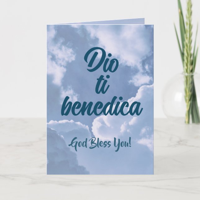 Tarjeta Italian "Thank You" Religious Card / God Bless You (Anverso)
