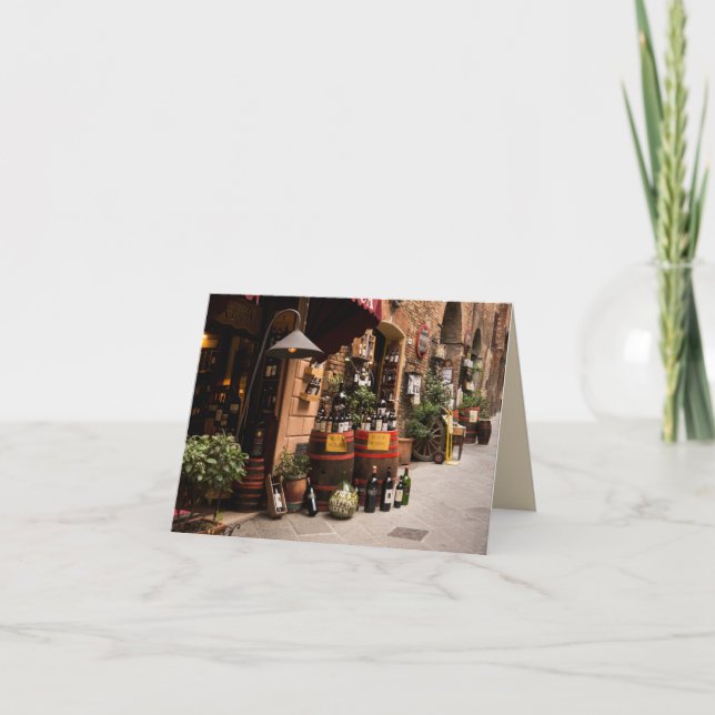 Tarjeta Italian Wine Shop in Montepulciano, Tuscany (Anverso)