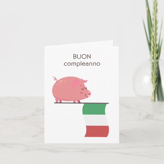 Tarjeta italiana de cumpleaños - Buon compleanno (Anverso)