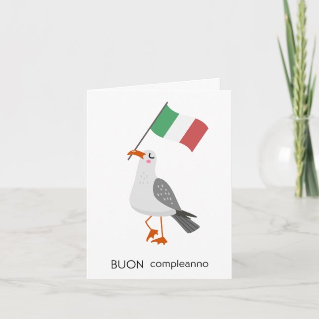 Tarjeta italiana de cumpleaños - Buon compleanno (Anverso)