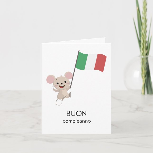 Tarjeta italiana de cumpleaños - Buon compleanno (Anverso)