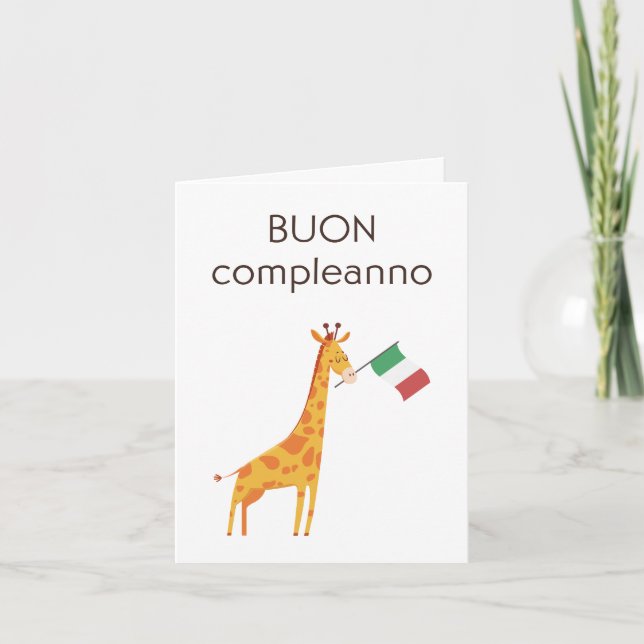 Tarjeta italiana de cumpleaños - Buon compleanno (Anverso)