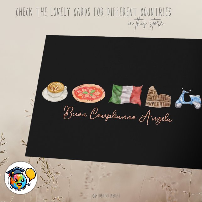 Tarjeta italiana de cumpleaños feliz, Buon Complea (Subido por el creador)