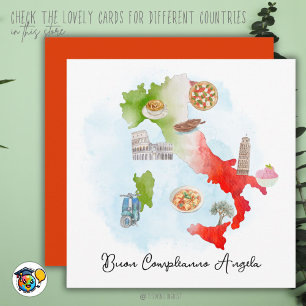 Tarjeta italiana de cumpleaños Feliz cumpleaños It