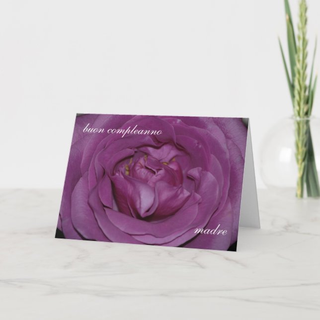 Tarjeta Italiana De Cumpleaños Para Madre (Anverso)