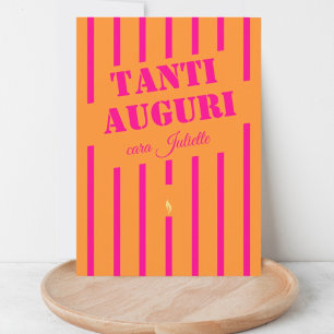 Tarjeta italiana de saludo de cumpleaños tanti aug