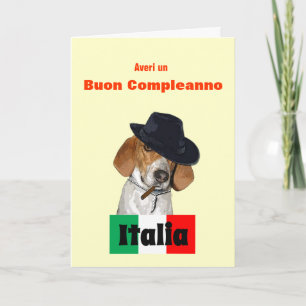 Tarjeta italiana divertida del perro de Charley