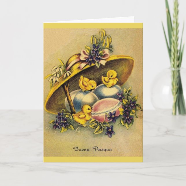 Tarjeta italiana vintage Buona Pasqua Easter (Anverso)