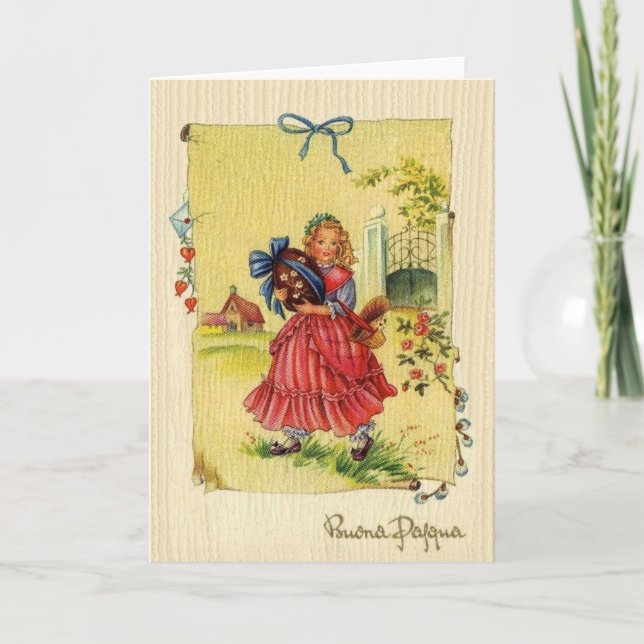 Tarjeta italiana vintage Buona Pasqua Easter (Anverso)