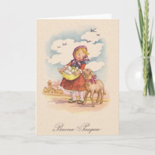 Tarjeta italiana vintage Buona Pasqua Easter