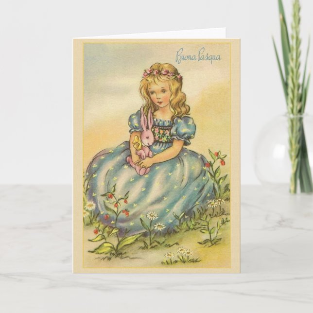 Tarjeta italiana vintage Buona Pasqua Easter (Anverso)