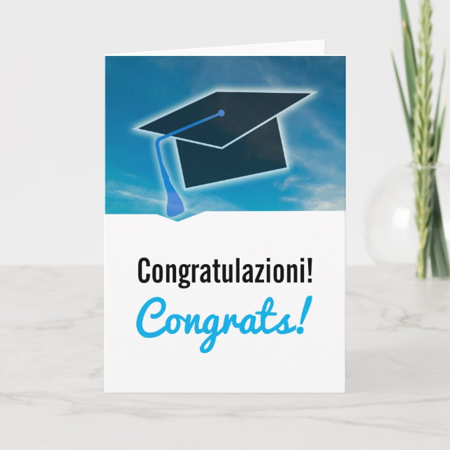 Tarjeta Italy "Congratulazioni" Congratulations in Italian (Anverso)