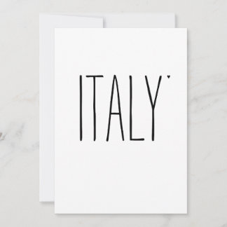 Tarjeta Italy - minimalistic typography card