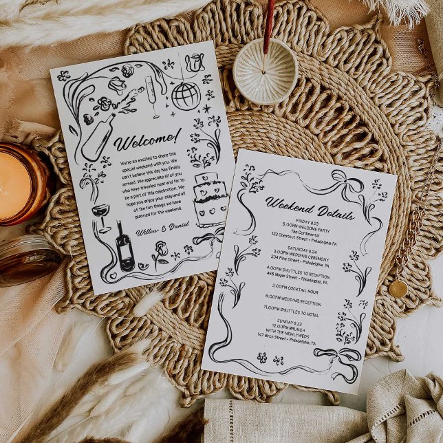 Tarjeta Itineraria de Bienvenida para Bodas con Di (Subido por el creador)