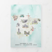 Tarjeta Itineraria de Mapa de Bodas de San Sebasti