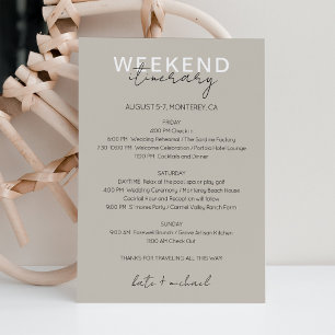 Tarjeta Itineraria Neutral Boda Weekend