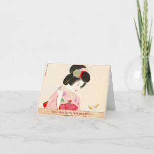 Tarjeta Ito Shinsui Make up vntage dama japonesa geisha