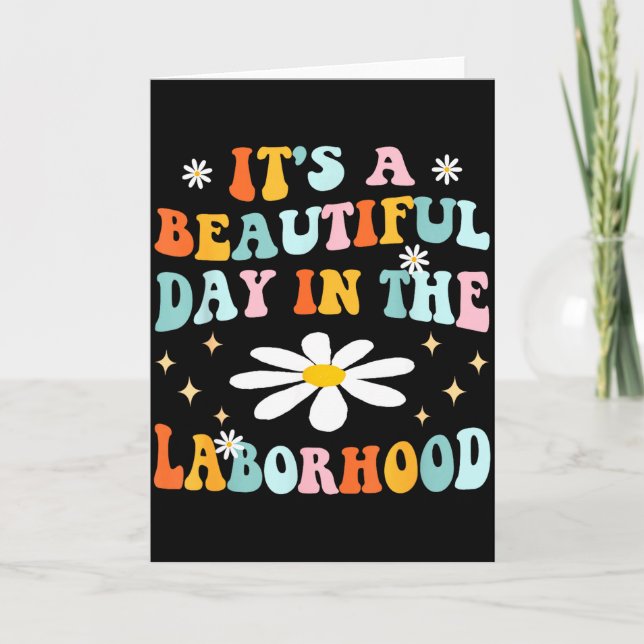 Tarjeta Its A Beautiful Day In The Laborhood Retro Labor D (Anverso)
