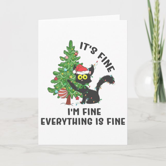 Tarjeta It's Fine Im Fine Everything Is Fine Elf Xmas Matc (Anverso)