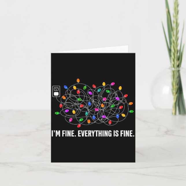 Tarjeta It's Fine I'm Fine Everything Is Fine Funny Christ (Anverso)