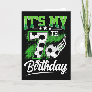 Tarjeta It's My 7th Birthday Boy Soccer Ball 7 Year Old Bi