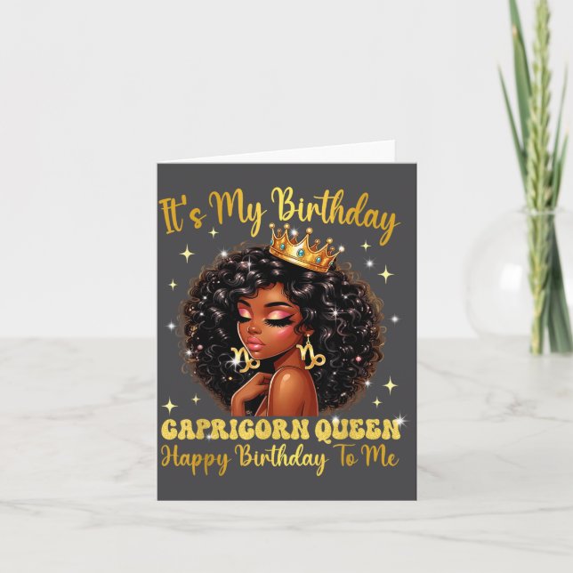 Tarjeta It's My Birthday Capricorn Queen Women Girl Zodiac (Anverso)