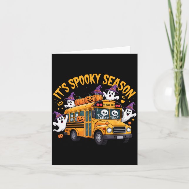 Tarjeta It's Soky Season Funny Teacher Halloween School Bu (Anverso)